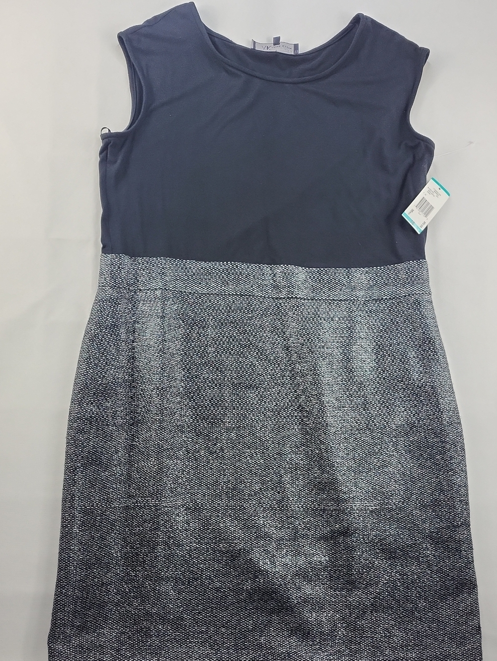 Anne Klein Sleeveless Colorblock Tweed Sheath Dress Size 16